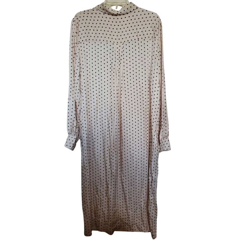 H&M Polka Dot Long Sleeve Viscose Shirt Dress - Picture 2 of 6